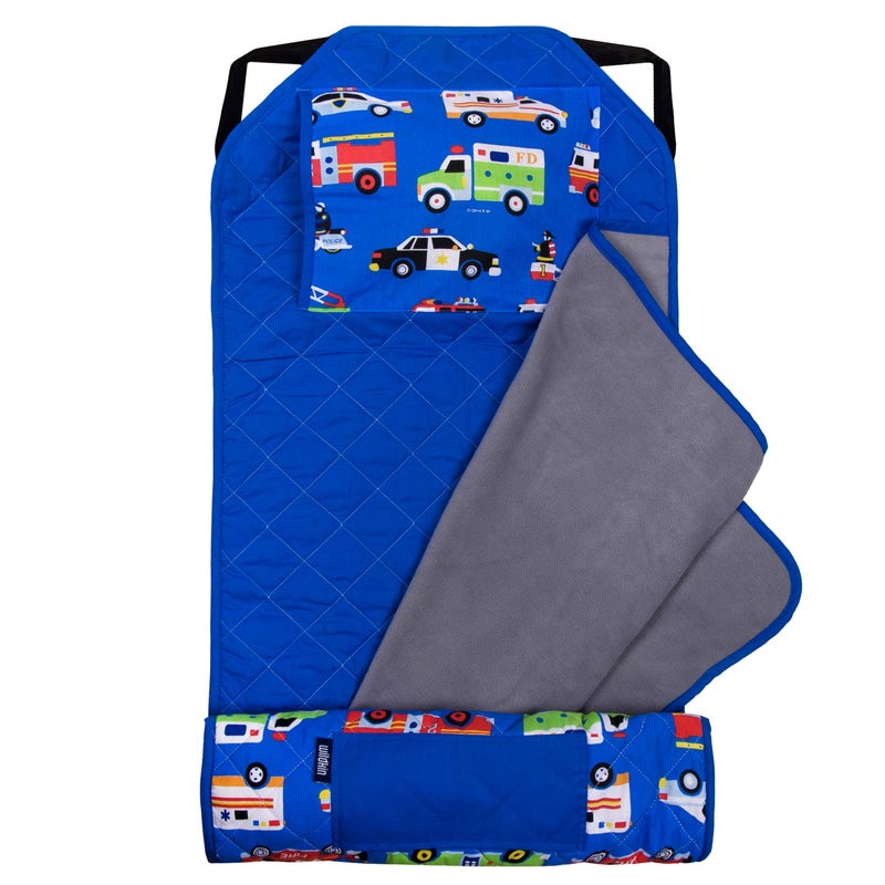 Wildkin Modern Kids Nap Mat â€“ Soft Cotton Blend with Pillow & Elastic Straps for School & Travel - Heroes - Image 4
